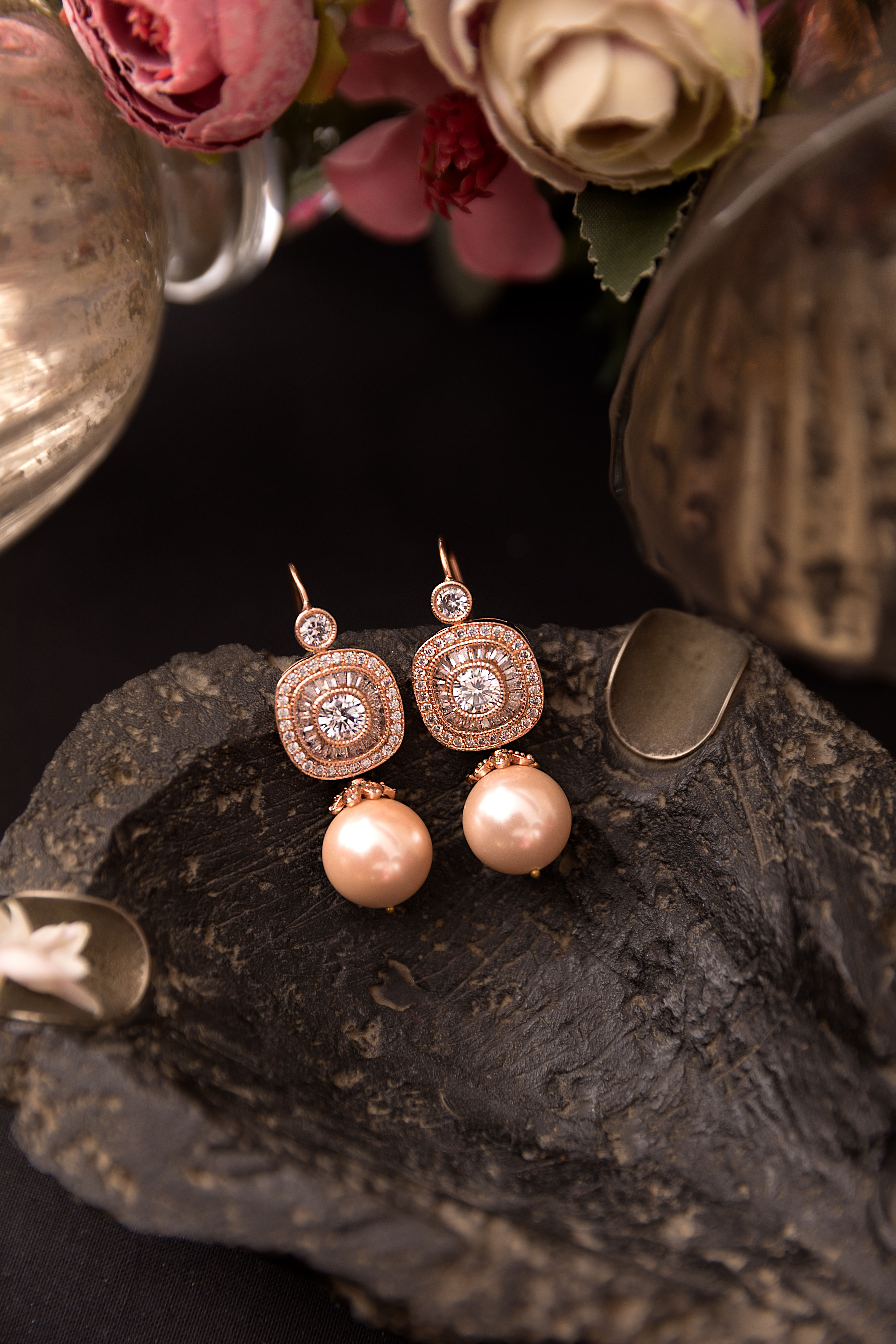 Buy Gold Flower Earrings, Flower Stud Earrings, Bridesmaid Earrings, Floral  Earrings, Bohemian Earrings, Wedding Earrings, Gift for Her Online in India  - Etsy